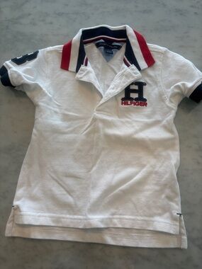 Tommy Hilfiger White Polo with Red & Navy Trim